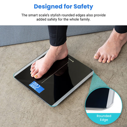 Etekcity Digital Body Weight Bathroom Scale, Large Blue LCD Backlight Display, High Precision Measurements,6mm Tempered Glass, 400 Pounds